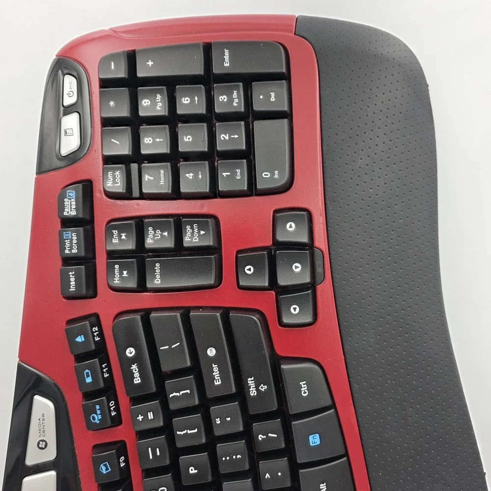 Custom Logitech K350 Wireless Ergonomic Wave Keyboard Design Burgundy USB Dongle